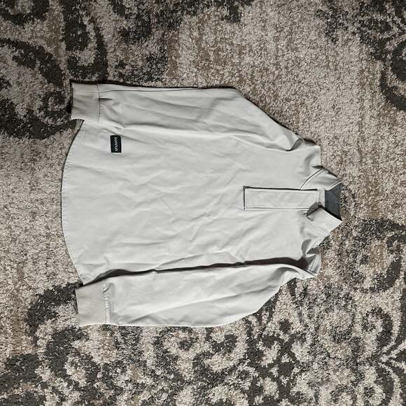 Sunrun Light Grey Mock Neck Long Sleeve Performance long sleeve Shirt Men's M - Picture 1 of 5